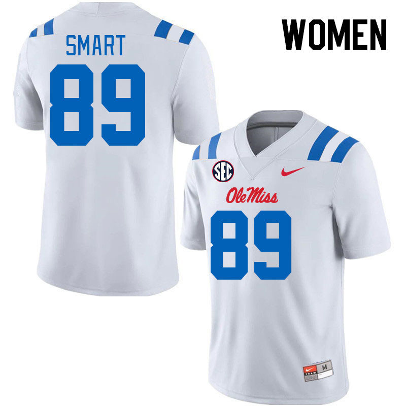 Women #89 Jordan Smart Ole Miss Rebels 2024 New Uniforms College Football Jerseys Stitched-White